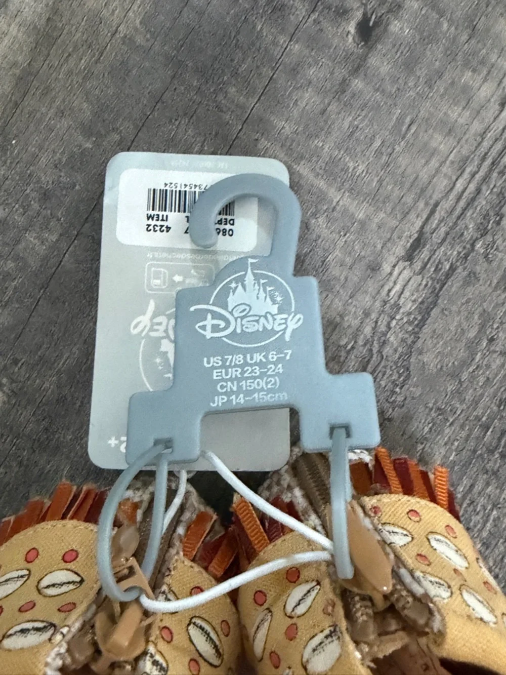Disney Moana Costume Toddler Sandals Teal Shell Cork Sole Fringe Size 7/8